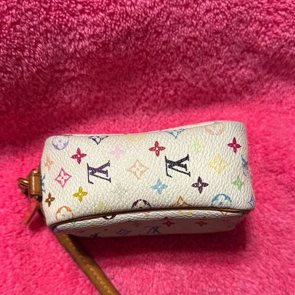 Louis Vuitton White Multicolor Monogram Wristlet - Picture 5 of 11